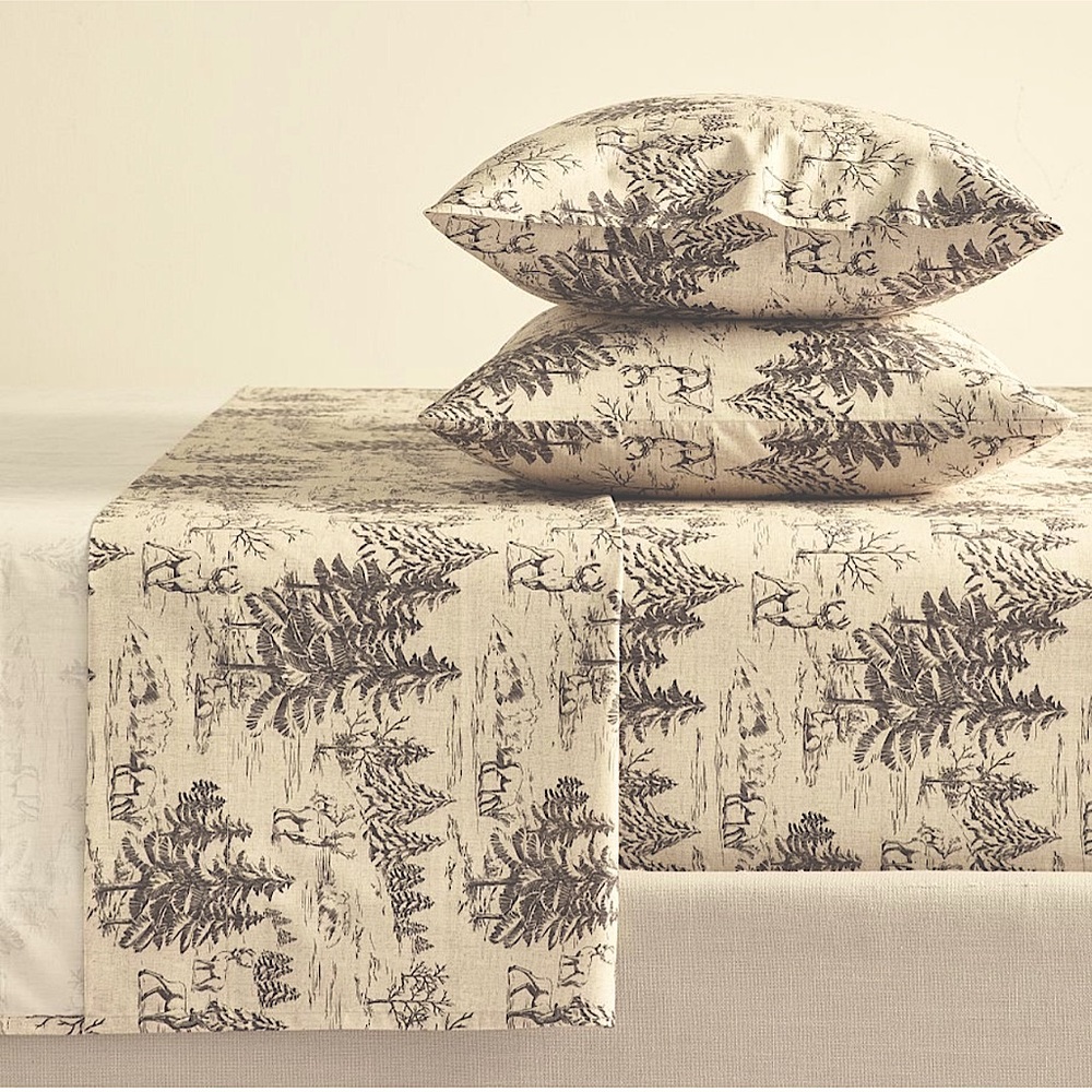 🌲🦌Pottery Barn🦌🌲Rustic Forest Queen Sheet Set